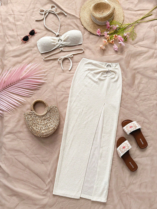 SHEIN conjuntos bohemios para mujer, de dos piezas, falda acampanada con abertura alta - Quierox - Tienda Online