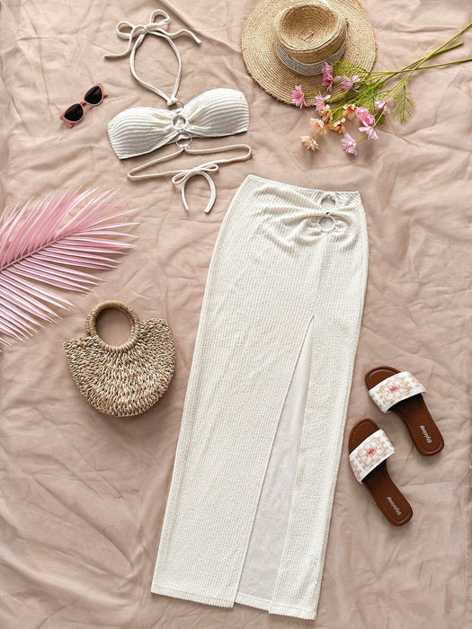 SHEIN conjuntos bohemios para mujer, de dos piezas, falda acampanada con abertura alta - Quierox - Tienda Online