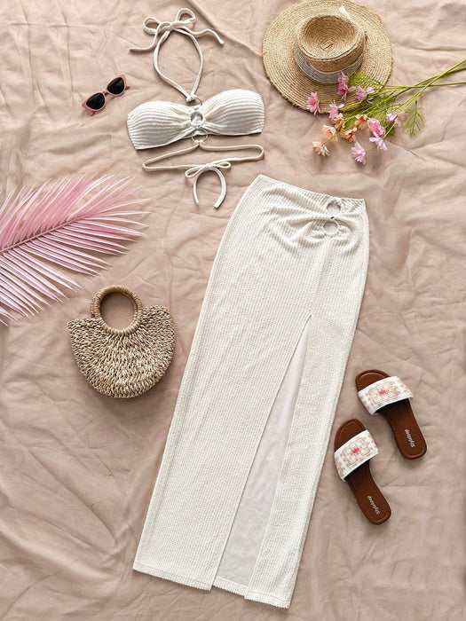 SHEIN conjuntos bohemios para mujer, de dos piezas, falda acampanada con abertura alta - Quierox - Tienda Online