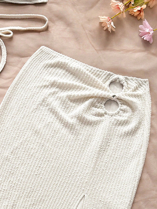SHEIN conjuntos bohemios para mujer, de dos piezas, falda acampanada con abertura alta - Quierox - Tienda Online