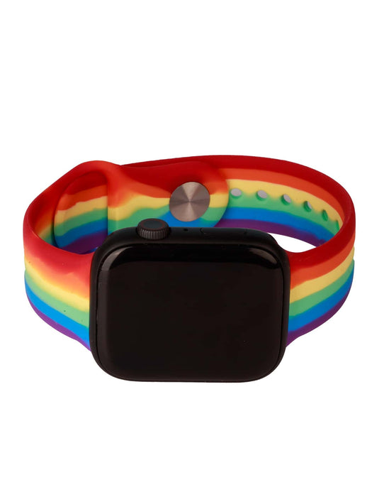 SHEIN Correa de reloj a rayas arcoíris LGBT compatible con Apple Watch 42/44mm - Quierox - Tienda Online