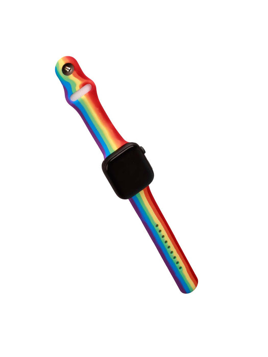 SHEIN Correa de reloj a rayas arcoíris LGBT compatible con Apple Watch 42/44mm - Quierox - Tienda Online