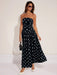 SHEIN COSMINA Vestido sin tirantes con volantes y estampado de lunares para mujer - Quierox - Tienda Online