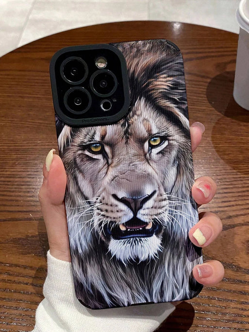 Shein Cover de teléfono de poliuretano termoplástico con estampado de león - Quierox - Tienda Online