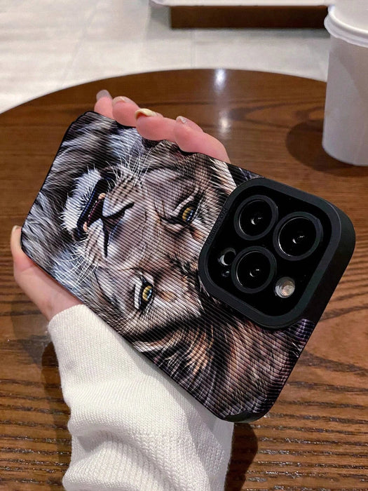 Shein Cover de teléfono de poliuretano termoplástico con estampado de león - Quierox - Tienda Online