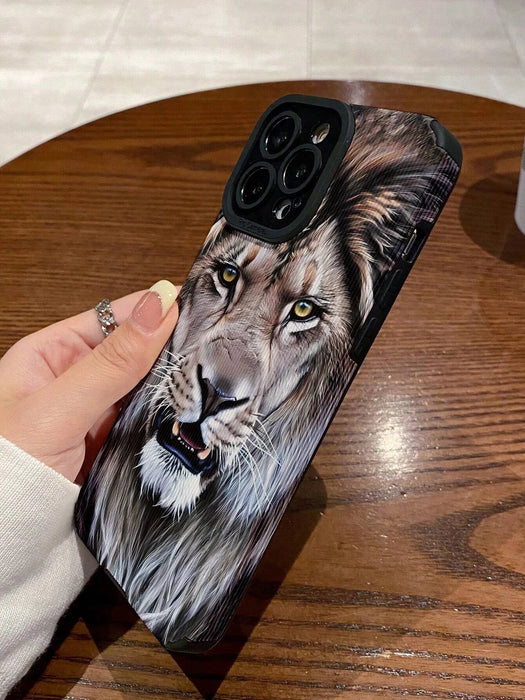 Shein Cover de teléfono de poliuretano termoplástico con estampado de león - Quierox - Tienda Online