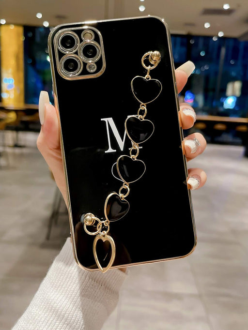 SHEIN Cover de TPU galvanizada negra con diseño de corazón para Apple - Quierox - Tienda Online