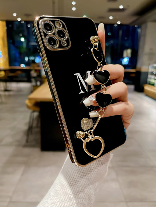 SHEIN Cover de TPU galvanizada negra con diseño de corazón para Apple - Quierox - Tienda Online