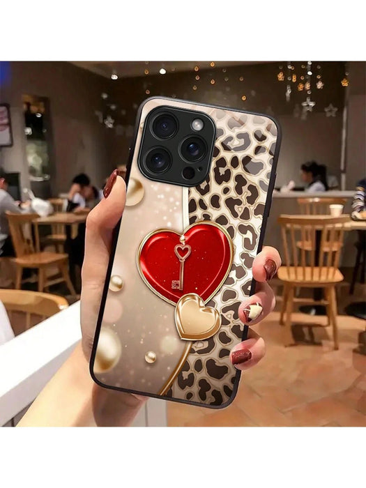 Shein Cover para telefono con estampado de leopardo y forma de corazón - Quierox - Tienda Online
