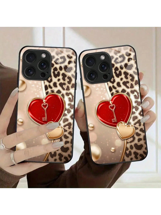 Shein Cover para telefono con estampado de leopardo y forma de corazón - Quierox - Tienda Online