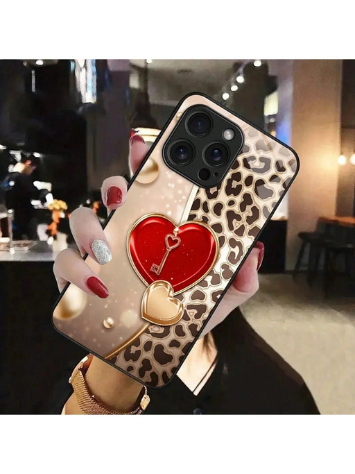 Shein Cover para telefono con estampado de leopardo y forma de corazón - Quierox - Tienda Online