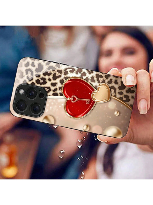 Shein Cover para telefono con estampado de leopardo y forma de corazón - Quierox - Tienda Online