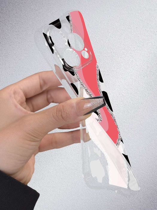 Shein Cover para teléfono con estampado de vaca rosa brillante de TPU - Quierox - Tienda Online