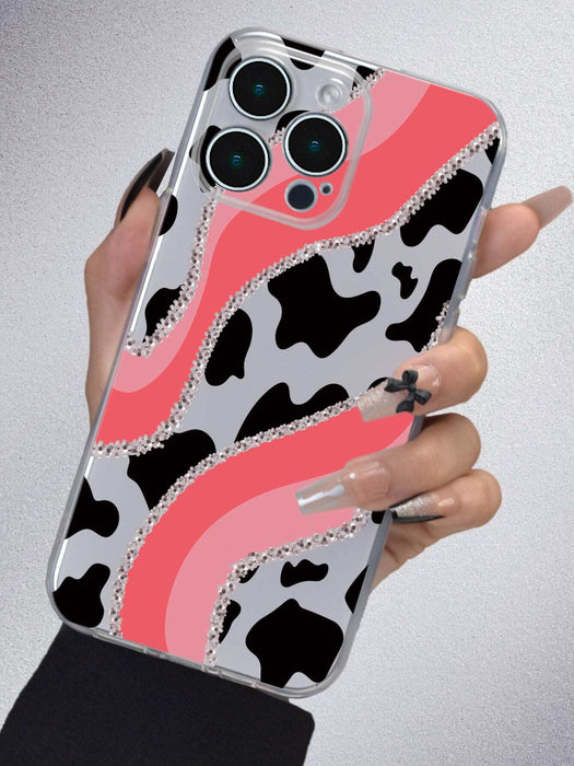 Shein Cover para teléfono con estampado de vaca rosa brillante de TPU - Quierox - Tienda Online