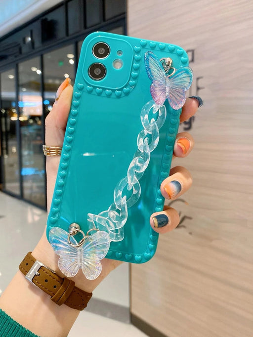 SHEIN cover teléfono con correa de mano y decoración de mariposas en 3D - Quierox - Tienda Online