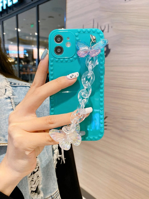 SHEIN cover teléfono con correa de mano y decoración de mariposas en 3D - Quierox - Tienda Online