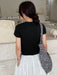 SHEIN DAZY Camiseta de manga corta estampada con letras para mujer - Quierox - Tienda Online