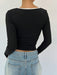 SHEIN DAZY Camiseta de mujer ajustada con lazo estilo ballet - Quierox - Tienda Online