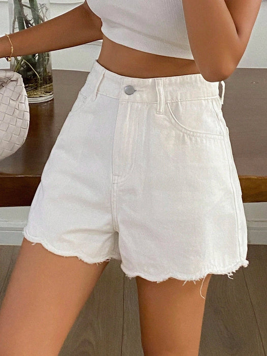 SHEIN DAZY Pantalones cortos vaqueros holgados de estilo casual para mujer - Quierox - Tienda Online