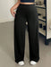 Shein Dazy Plus Pantalones casuales de punto de color liso con cintura elástica y pernera acampanada - Quierox - Tienda Online
