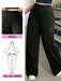 Shein Dazy Plus Pantalones casuales de punto de color liso con cintura elástica y pernera acampanada - Quierox - Tienda Online