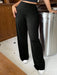 Shein Dazy Plus Pantalones casuales de punto de color liso con cintura elástica y pernera acampanada - Quierox - Tienda Online