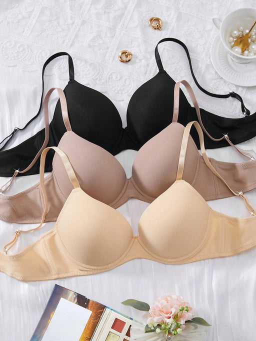 Shein DesireSculpt Conjunto de 3 sujetadores minimalistas y cómodos para mujer - Quierox - Tienda Online