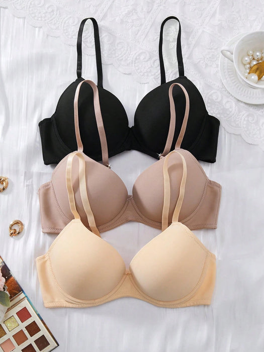 Shein DesireSculpt Conjunto de 3 sujetadores minimalistas y cómodos para mujer - Quierox - Tienda Online