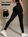 SHEIN Easithlete Leggings deportivos sin costuras de cintura alta de unicolor para mujeres - Quierox - Tienda Online