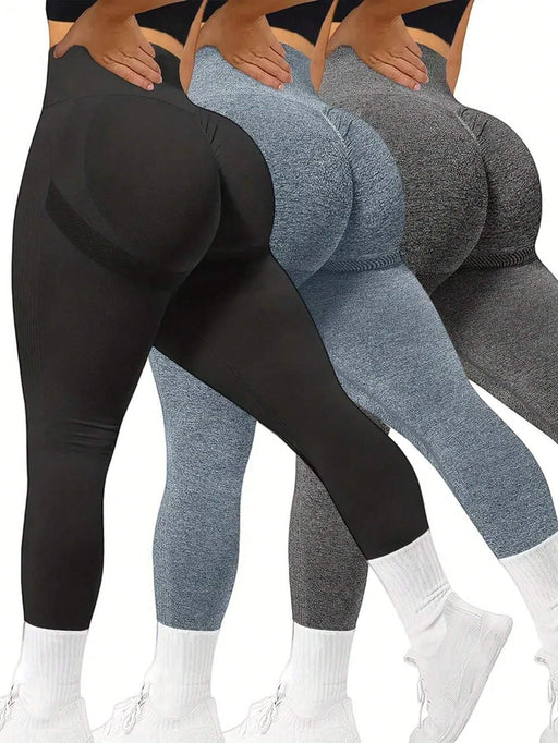 SHEIN Easithlete Mallas Deportivas De Yoga Sin Costuras Con Levantamiento - Quierox - Tienda Online