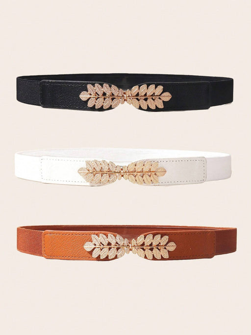 SHEIN Elegante conjunto de 3 cinturones elásticos para mujer, ideales para vestidos - Quierox - Tienda Online