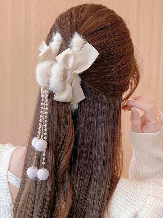 Shein Elegante pinza para el cabello con lazo y borla - Quierox - Tienda Online
