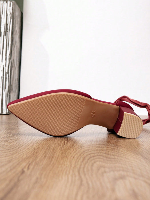 SHEIN Elegantes zapatos de tacón alto con cordones, punta afilada y tacón grueso - Quierox - Tienda Online