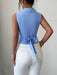 SHEIN Elenzga Camisa azul metálica con botones, estilo clásico y elegante para mujer - Quierox - Tienda Online