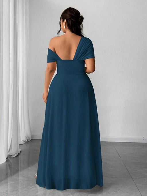 Shein Elenzga Vestido asimétrico con abertura lateral y dobladillo de gasa elegante - Quierox - Tienda Online