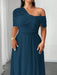 Shein Elenzga Vestido asimétrico con abertura lateral y dobladillo de gasa elegante - Quierox - Tienda Online