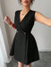 SHEIN Elenzga Vestido mini de mujer elegante con cuello en V, sin mangas - Quierox - Tienda Online