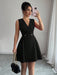 SHEIN Elenzga Vestido mini de mujer elegante con cuello en V, sin mangas - Quierox - Tienda Online