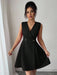 SHEIN Elenzga Vestido mini de mujer elegante con cuello en V, sin mangas - Quierox - Tienda Online
