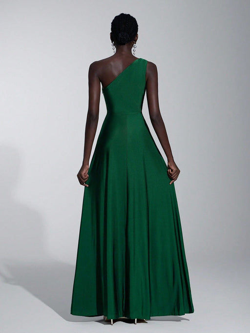 Shein Elitara Vestido holgado de dama de honor de línea A con un hombro - Quierox - Tienda Online