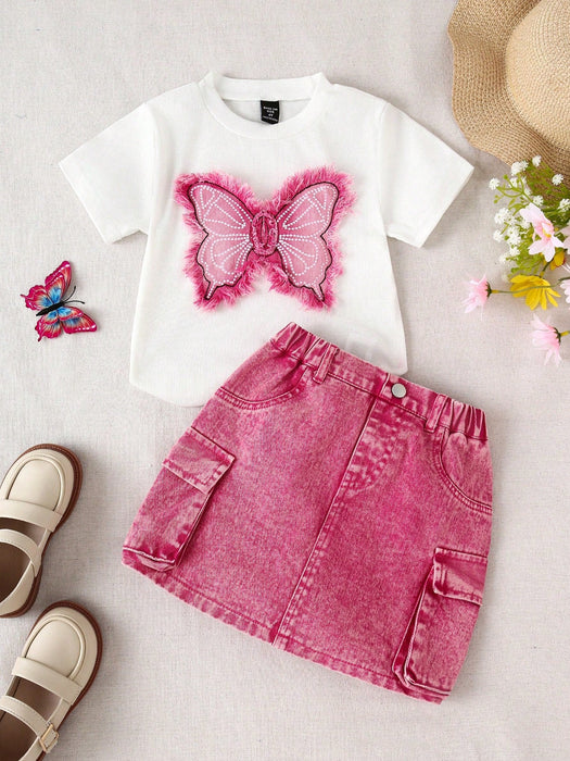 SHEIN Elladie Kids 1 Conjunto de Verano Casual para Niñas Jóvenes - Quierox - Tienda Online