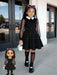 SHEIN Elladie kids 1 pieza Vestido de manga larga con cuello y parches - Quierox - Tienda Online