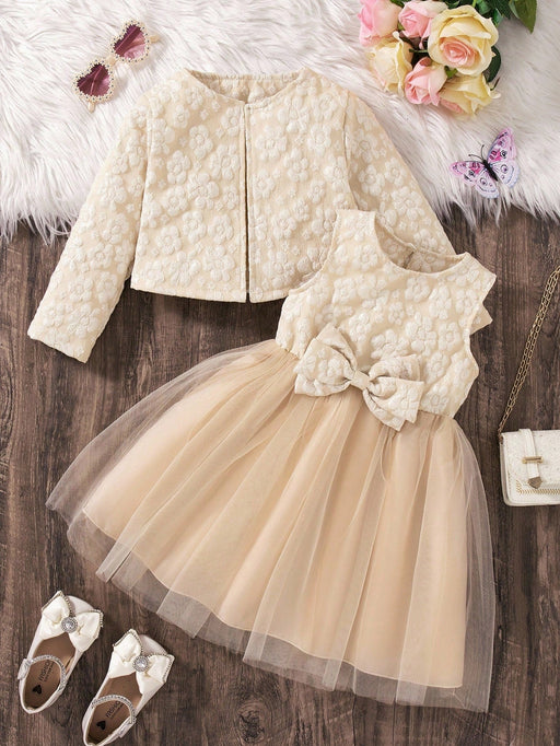 SHEIN Elladie kids Set de 2 piezas con chaqueta de manga larga con volantes - Quierox - Tienda Online
