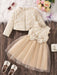 SHEIN Elladie kids Set de 2 piezas con chaqueta de manga larga con volantes - Quierox - Tienda Online
