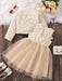 SHEIN Elladie kids Set de 2 piezas con chaqueta de manga larga con volantes - Quierox - Tienda Online