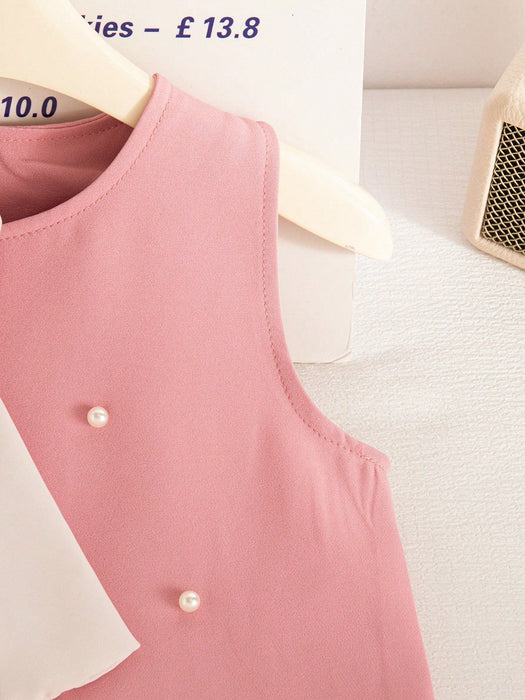SHEIN Elladie kids Vestido corto de princesa elegante y sencillo para niñas - Quierox - Tienda Online