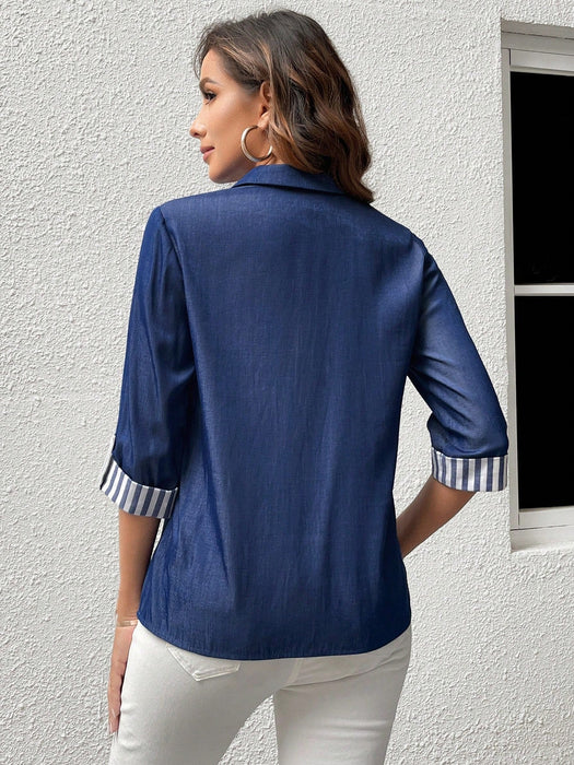 SHEIN EMERY ROSE Blusa De Primavera Para Mujer Con Rayas - Quierox - Tienda Online