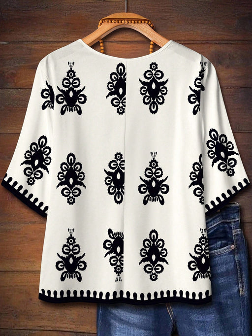 SHEIN EMERY ROSE Blusa suelta de talla grande con botones - Quierox - Tienda Online