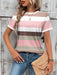SHEIN EMERY ROSE Camiseta ajustada de manga corta con bloques de color y rayas - Quierox - Tienda Online