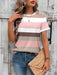 SHEIN EMERY ROSE Camiseta ajustada de manga corta con bloques de color y rayas - Quierox - Tienda Online